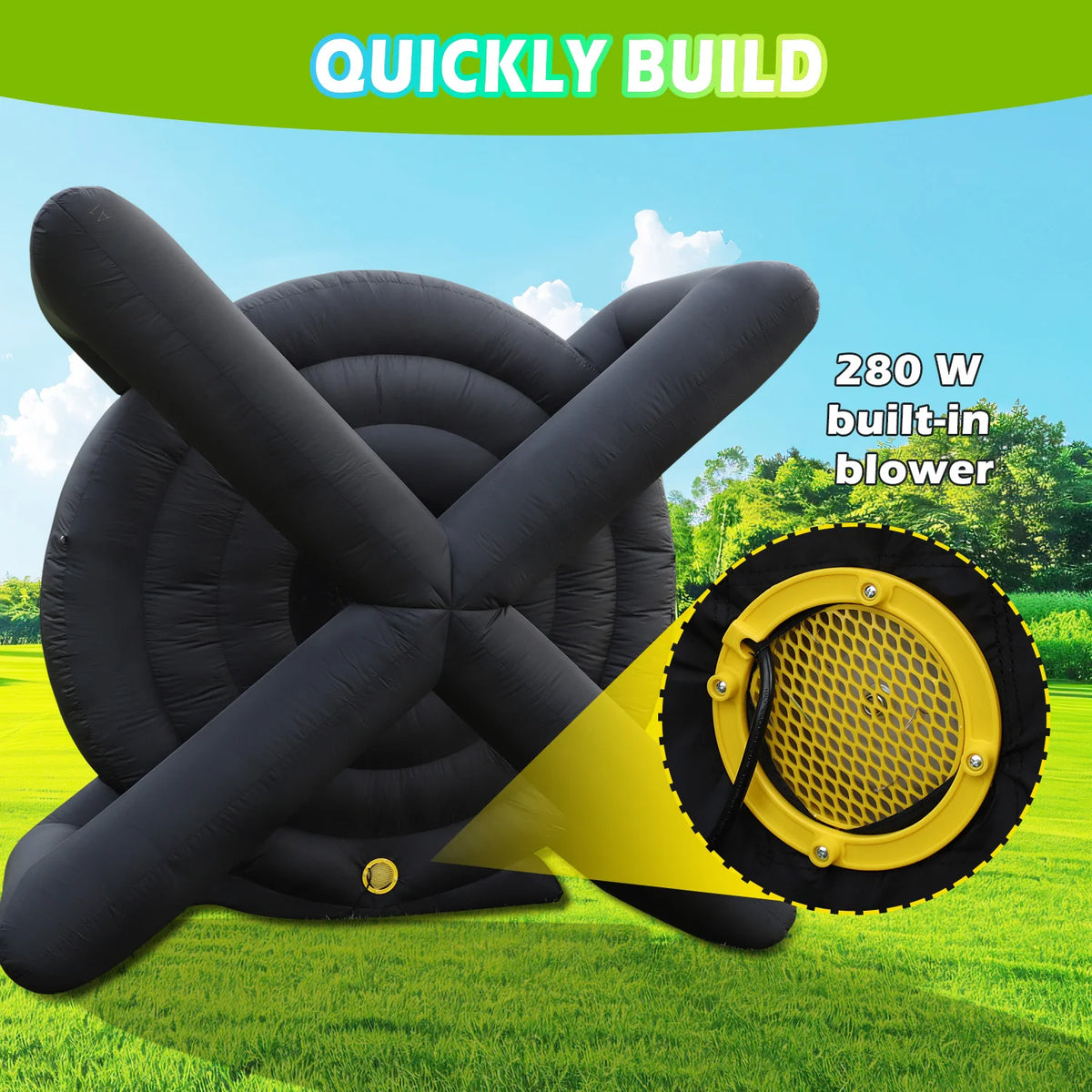Large Inflatable Football Target for Courtyard Outdoor Football Dartboard Indoor Training Kick Goal with Fan And Ball Included