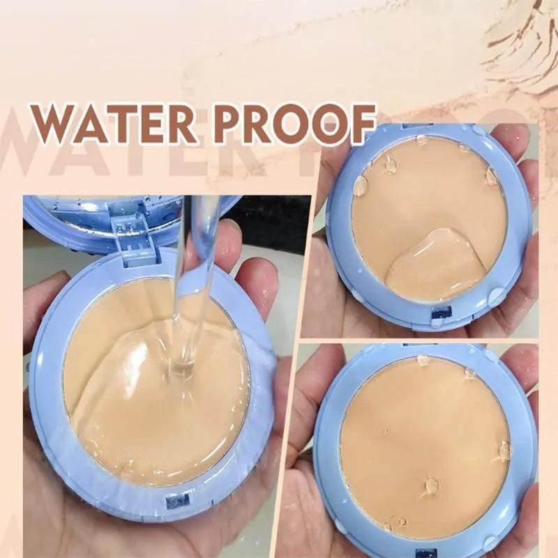 Waterproof Matte Pressed Powder Foundation for Full Coverage Oil Control