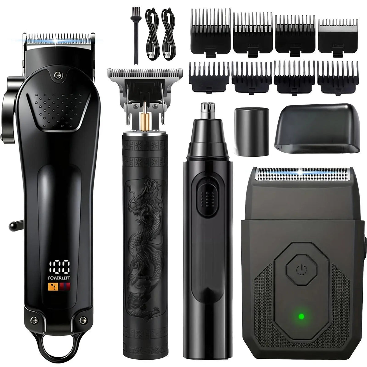 Cordless Mens Grooming Kit With Electric Shaver And Hair Clippers