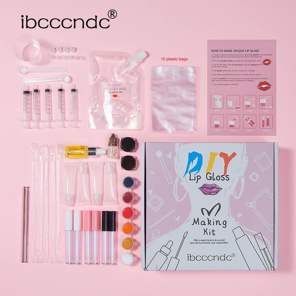 ibcccndc DIY Lip Gloss Making Kit for Moisturizing Shiny Lips