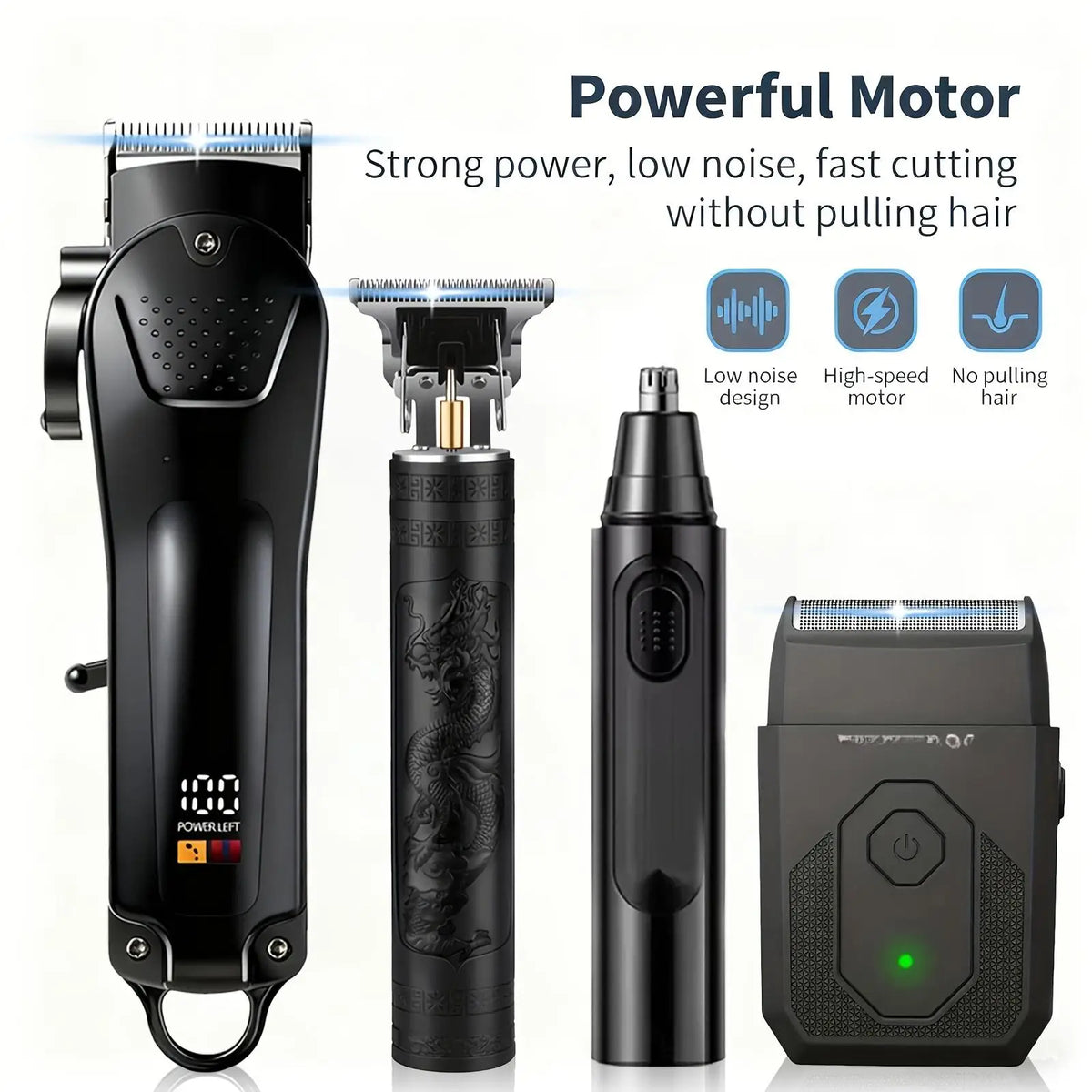 Cordless Mens Grooming Kit With Electric Shaver And Hair Clippers