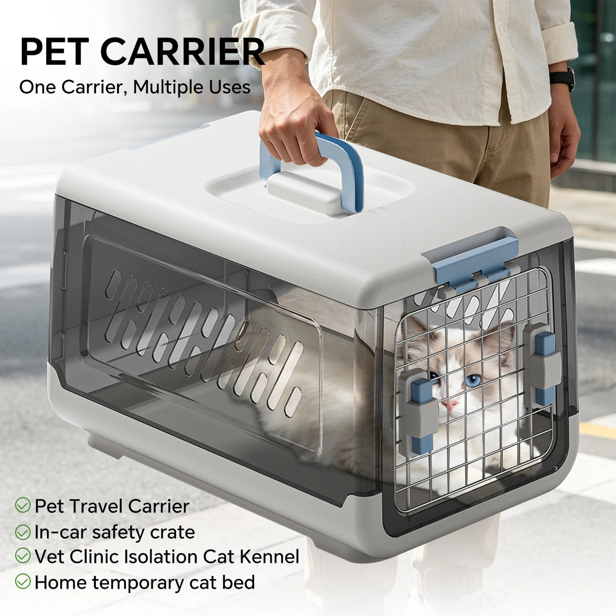Outdoor Travel Pet Handheld Box Thick Durable Ventilated Breathable Large Capacity Removable Easy To Clean Cat Dog Airplane Box