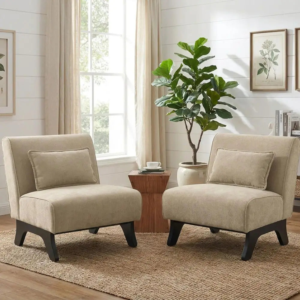 Upholstered Accent Chairs Set Of 2 For Living Room Seating